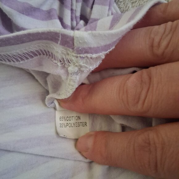 Amazon Girl's Size 14 Purple White Stripe T-Shirt & Shorts PJ Set - Picture 10 of 10